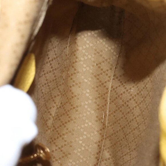 GUCCI Bamboo Backpack Suede Leather Yellow Gold 003 2058 0030 Auth bs19589 main image 4